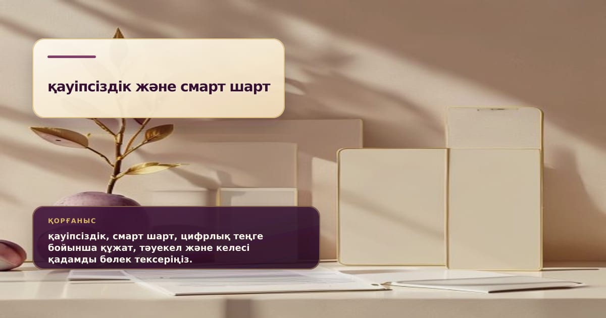 Премиальная редакционная иллюстрация к статье «Смарт-контракты и цифровой тенге: что это значит для обычного пользователя»