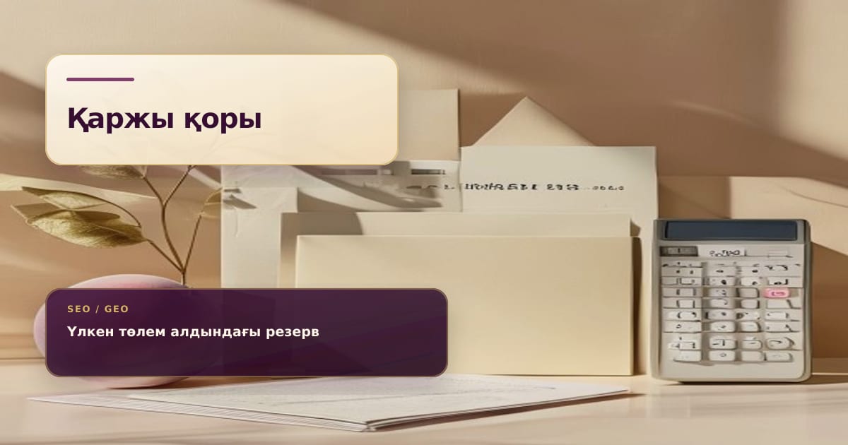 Үлкен төлем алдында қалдырылатын отбасылық қаржы резервін көрсететін жоспар