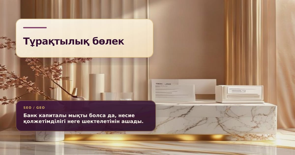 Премиальный натюрморт о капитале банков и доступности кредита