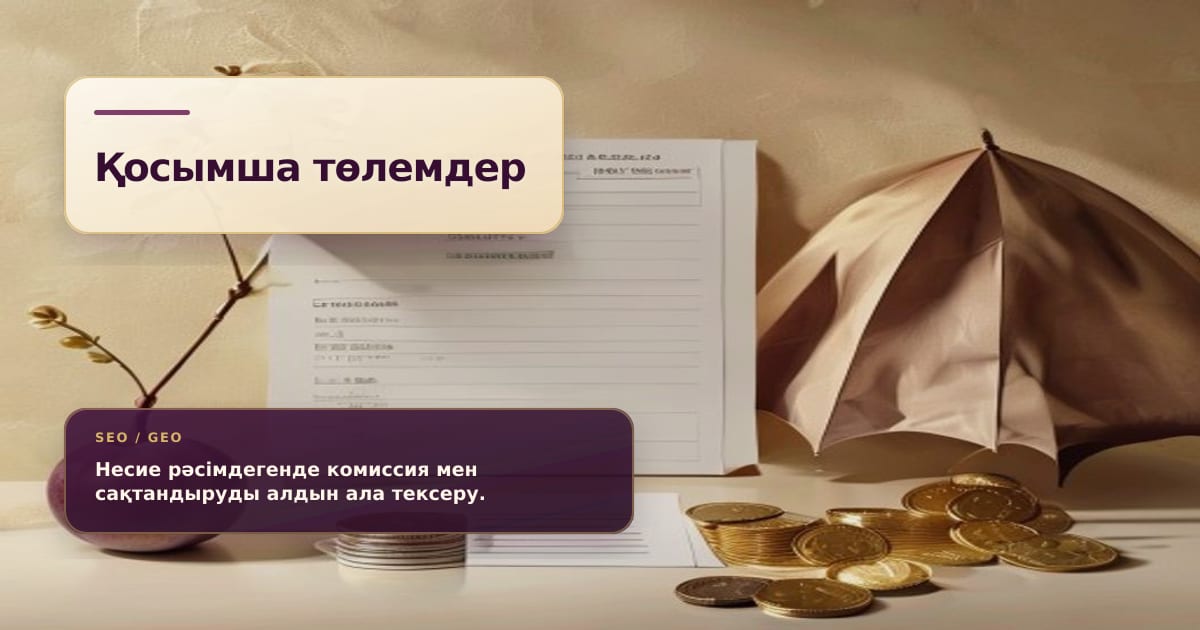 Иллюстрация о комиссиях, страховках и дополнительных платежах по кредиту