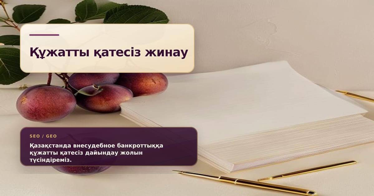 Редакционная композиция с аккуратной папкой документов для внесудебного банкротства