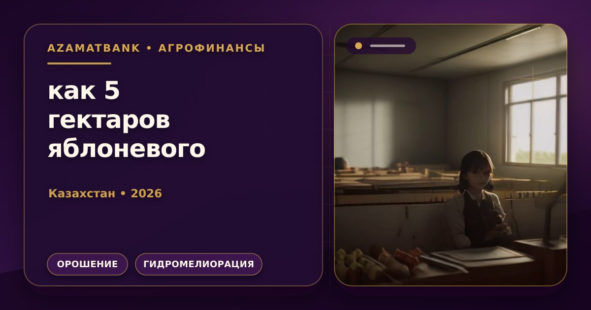 Яблоневый сад площадью 5 гектаров в Жамбылской области