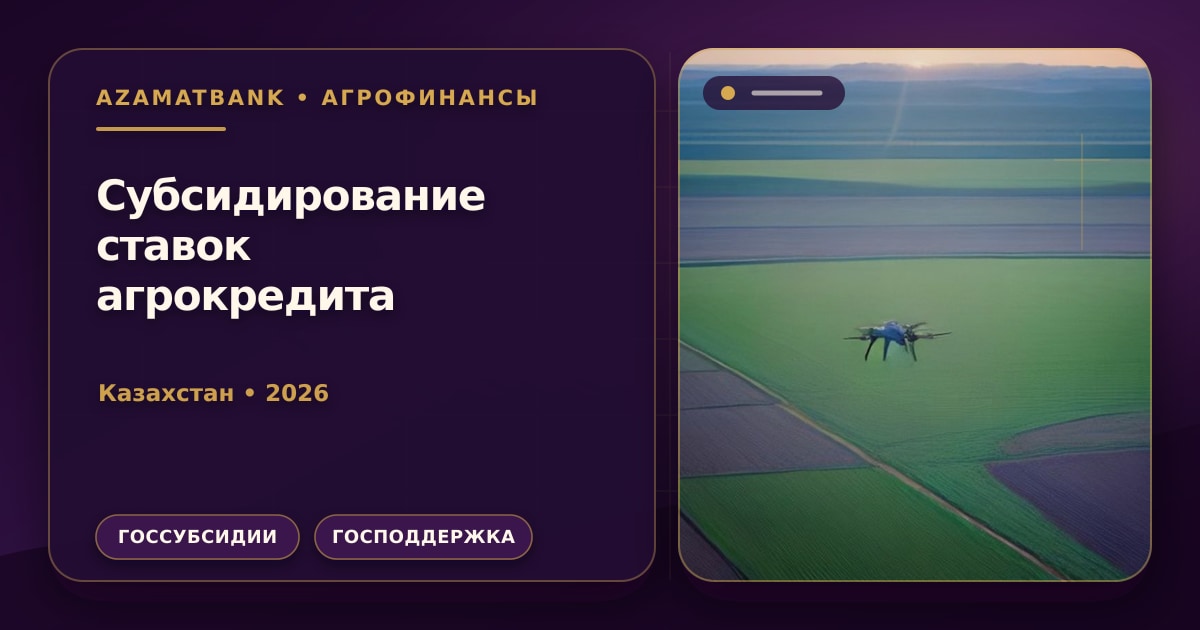 Расчёт реальной ставки по агрокредиту после субсидирования в Казахстане